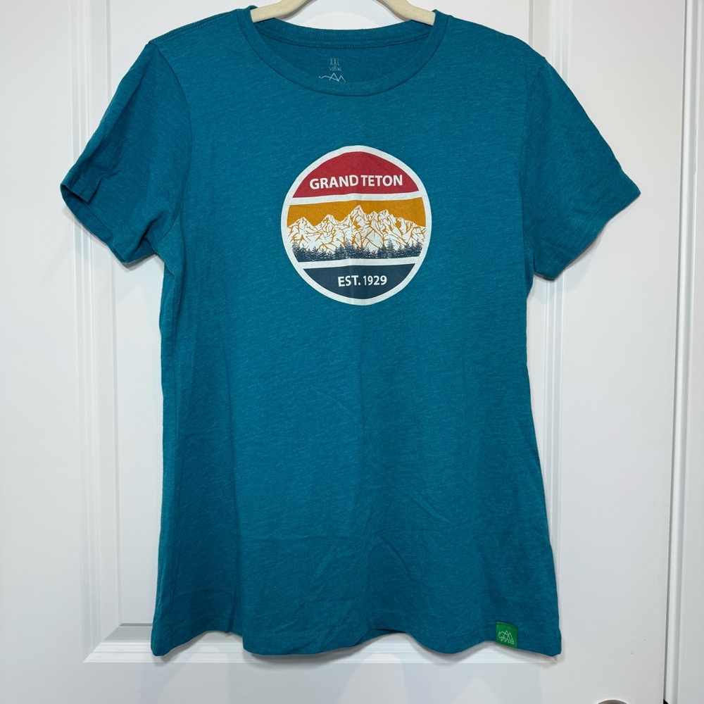 Wild Tribute GRAND TETON National Park Short Sleeve T-Shirt Women's XXL